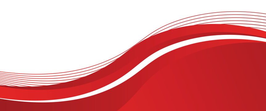 Vector red line background curve element with white space for text and message design, overlapping layers, vector