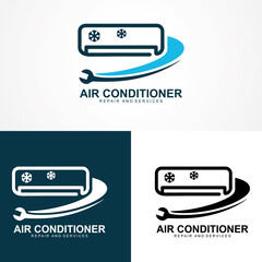Air Conditioner system repair and services vector icon illustration