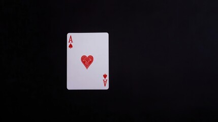 Obraz premium Ace Of Hearts Playing Card On Black Background