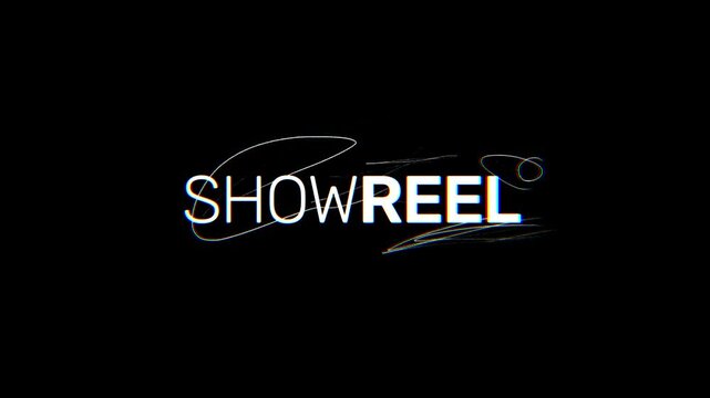 SHOWREEL text animation with black background