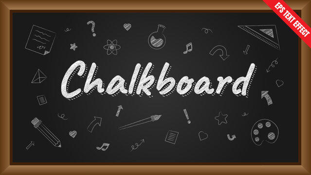 Handwritten Chalkboard Text Effect and School Design Elements. Authentic Chalk Style Typography for Educational and Creative Projects.