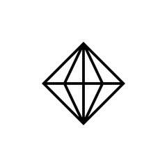Rhombus. Diamond. Flat Icon Isolated On White Background. Minimalist logo. Vector shape for creative design.