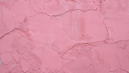 Obraz premium Pink cement surface with cracks. Textured monochromatic concrete wall. Abstract backdrop.