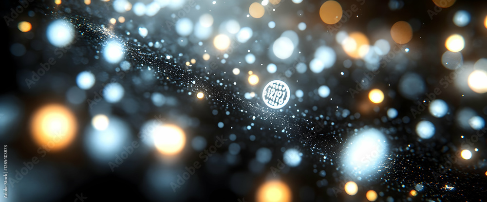 Poster abstract bokeh background with glowing lights