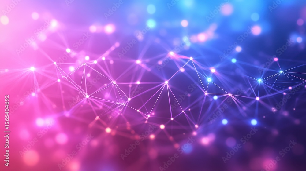 Poster a colorful, abstract image of a network of lines and dots. the image is vibrant and full of energy, 