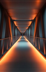 Obraz premium Illuminated Footbridge with Modern Design and Ultra-Detailed Elements