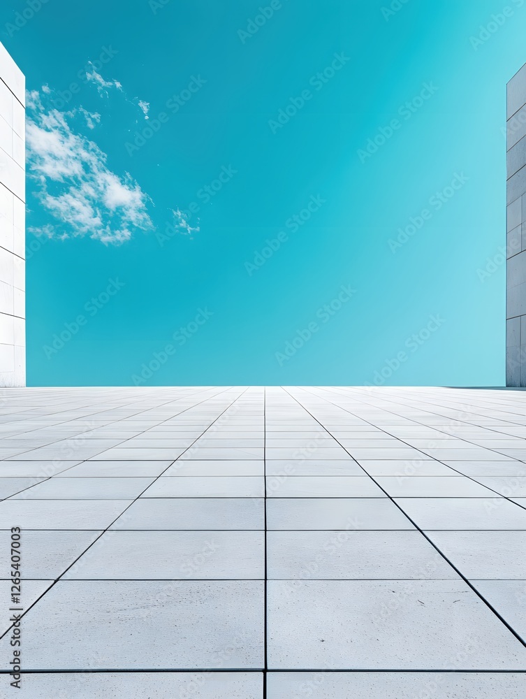 Poster minimalist architecture meets azure sky a modern perspective on urban design and open space