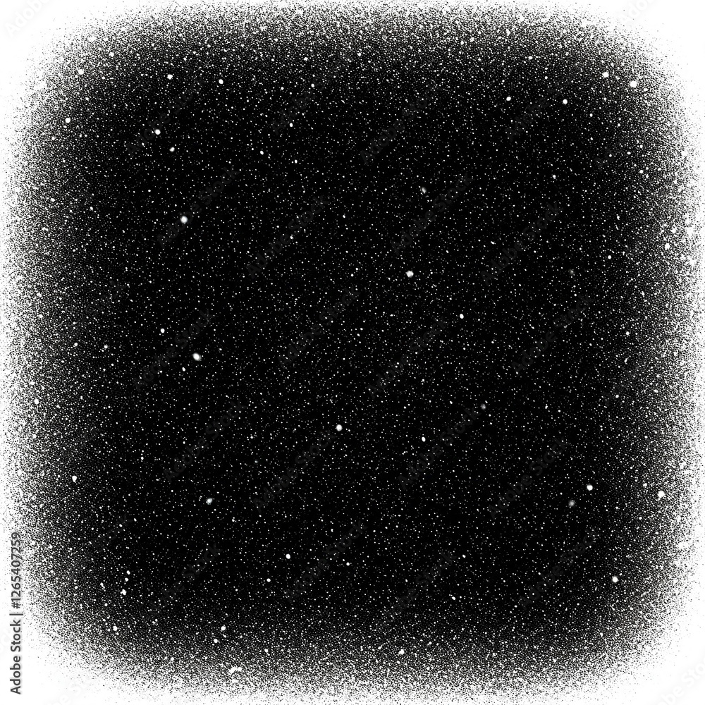 Wall mural abstract black background with stars. distressed white grainy texture with dust overlay textured. gr