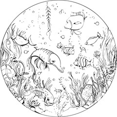 Obraz premium Undersea Coloring Book