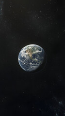 Fototapeta premium The Earth seen from the moon, a starry sky 