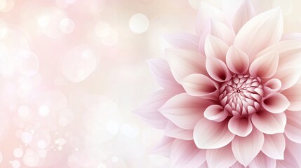 Fototapeta premium Subtle Elegant Background with Soft Pastel Shades Highlighting a Full Bloom Dahlia Flower