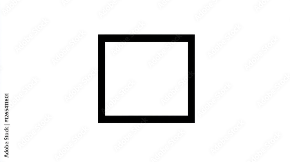 Poster simple black square frame on white background for graphic design projects