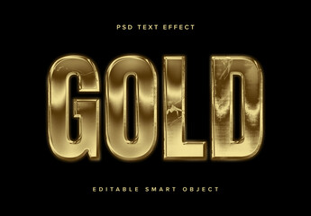 Metallic Gold Text Effect Mockup