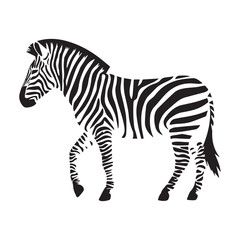 Elegant Black and White Zebra Silhouette Design