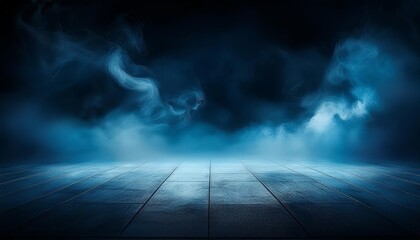 Abstract background of double tone color with dark gradient, smoky and smoke on the floor