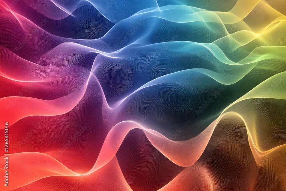 Poster abstract wavy texture with gradient color flowing background for modern design and art