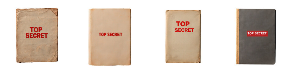 Vintage Secret Files Collection Featuring Four Old Paper Covers