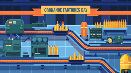 Ordnance Factories Day, Poster,  Ordnance Factories Day Banner, 