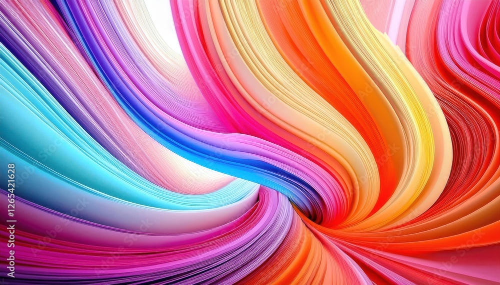 Poster abstract colorful gradient wave pattern design with vibrant hues of red, orange, pink, and blue for 
