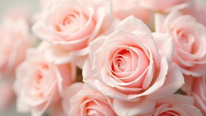 Bouquet of pink roses. Generative Ai.