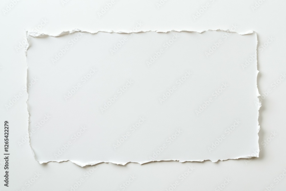 Poster a blank piece of torn paper with jagged edges, creating a minimalist design suitable for various cre