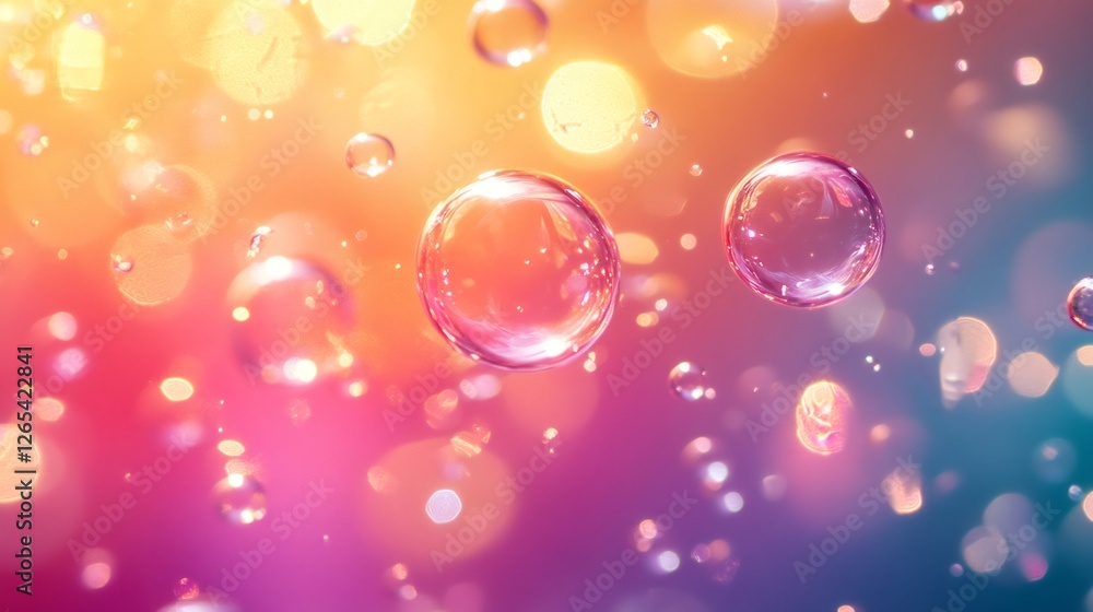 Aufkleber floating soap bubbles creating a colorful festive atmosphere