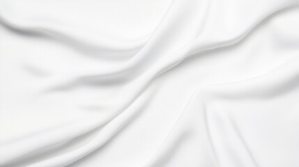 A smooth, white fabric draped with gentle folds, creating a soft and elegant texture.