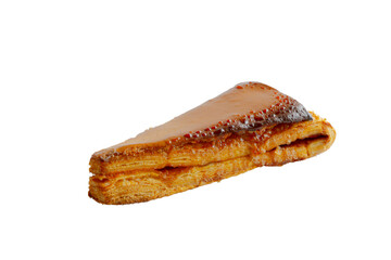 Jesuita Puff Pastry Cake with Caramelized Icing, Isolated on a Transparent Background