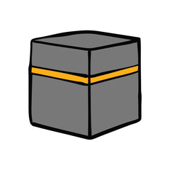 kaaba ramadan kareem doodle illustration hand drawn