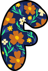 Floral uppercase alphabet F