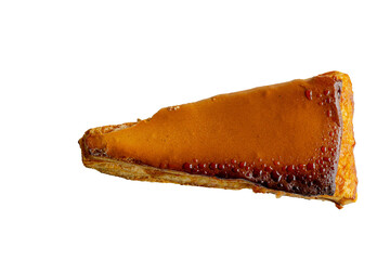 Jesuita Puff Pastry Cake with Caramelized Icing, Isolated on a Transparent Background PNG, top view