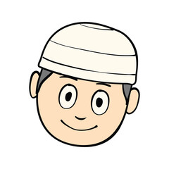 muslim kid ramadan kareem doodle illustration hand drawn