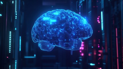 Futuristic Visualization of a Digital Human Brain