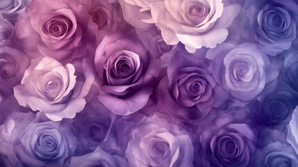 Delicate pink roses against a soft purple background
