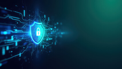 Obraz premium An illustrated cyber shield signifying protection against digital threats.