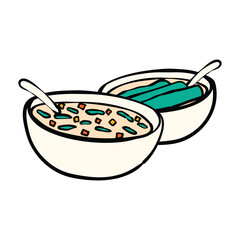 iftar meal ramadan kareem doodle illustration hand drawn