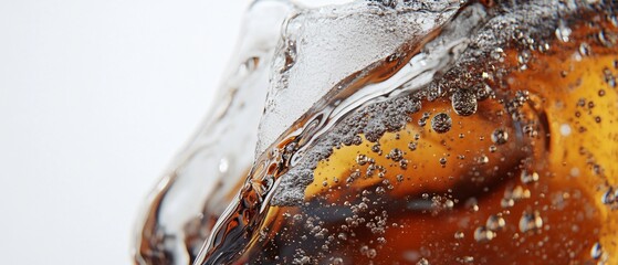 Close-up View of Beer Glass Isolated on White Background