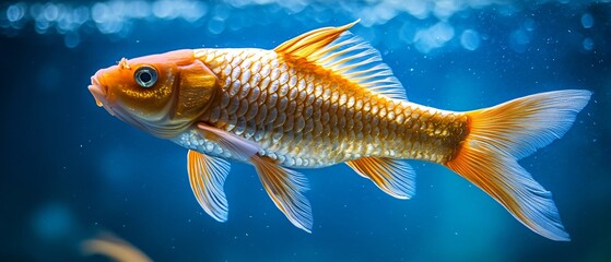 Fish Swimming in Blue Water Close-up Photo