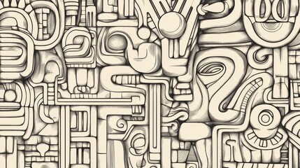 Abstract art design, intricate patterns, textured background, potential for wallpaper or print use