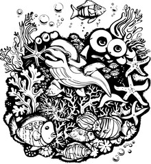 Fototapeta premium vector, design, illustration, floral, tattoo, art, decoration, pattern, ornament, flower, vintage, bird, element, black, symbol, animal, grunge, wallpaper, drawing, swirl, silhouette, style, skull, tr