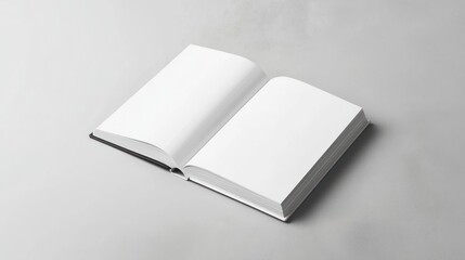 Fototapeta premium Open Book With Blank White Pages On Gray Concrete Background