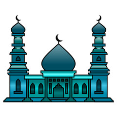Islamic mosque vector design illustration with Ramadan, Isra Mi'raj, Eid al-Fitr and Eid al-Adha themes. Ramadan Mosque Silhouette Vector, mosque vector illustration colorful 