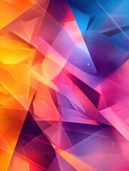 Fototapeta premium Dynamic Abstract Composition with Geometric Shapes and Vibrant Color Palette Design