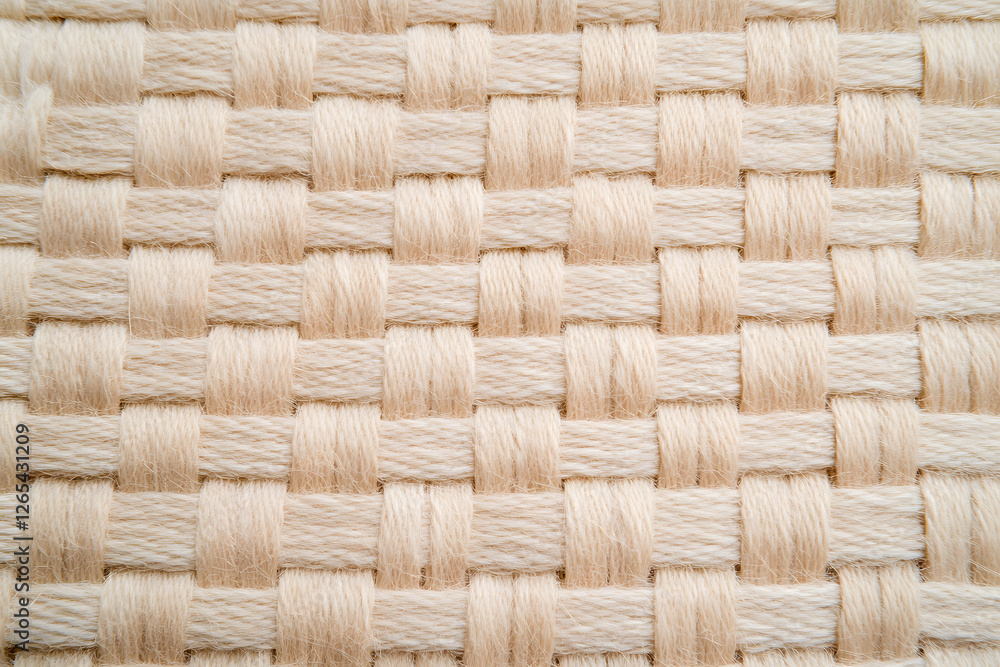 Poster close-up of woven beige fabric showing textured pattern. high resolution image capturing the details