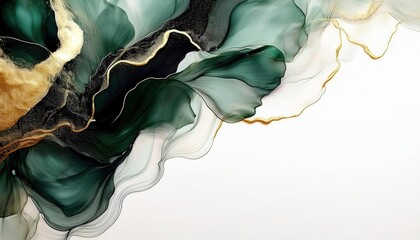 Abstract Green And Gold Fluid