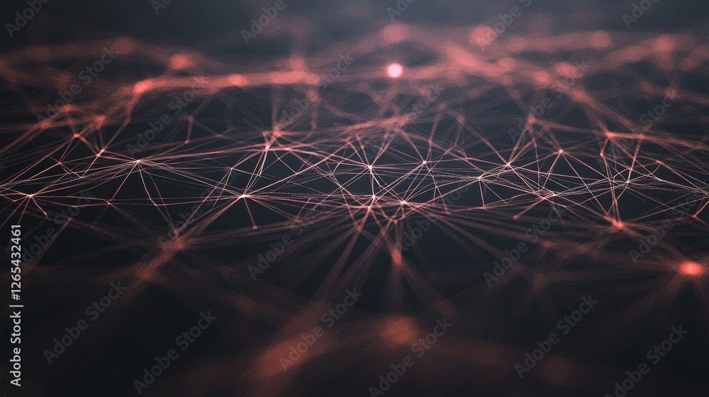 Poster abstract network connection, digital data flow, dark background, tech concept