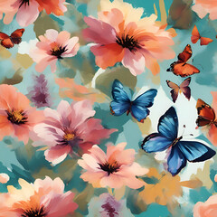 seamless background with flowers