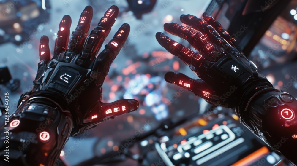 Poster a dynamic shot of players in highstakes action with their hands flying across keyboards and controll