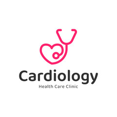 Fototapeta premium Cardiology medical care logo design.