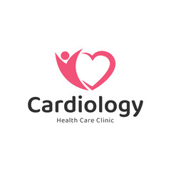 Cardiology medical care logo design.